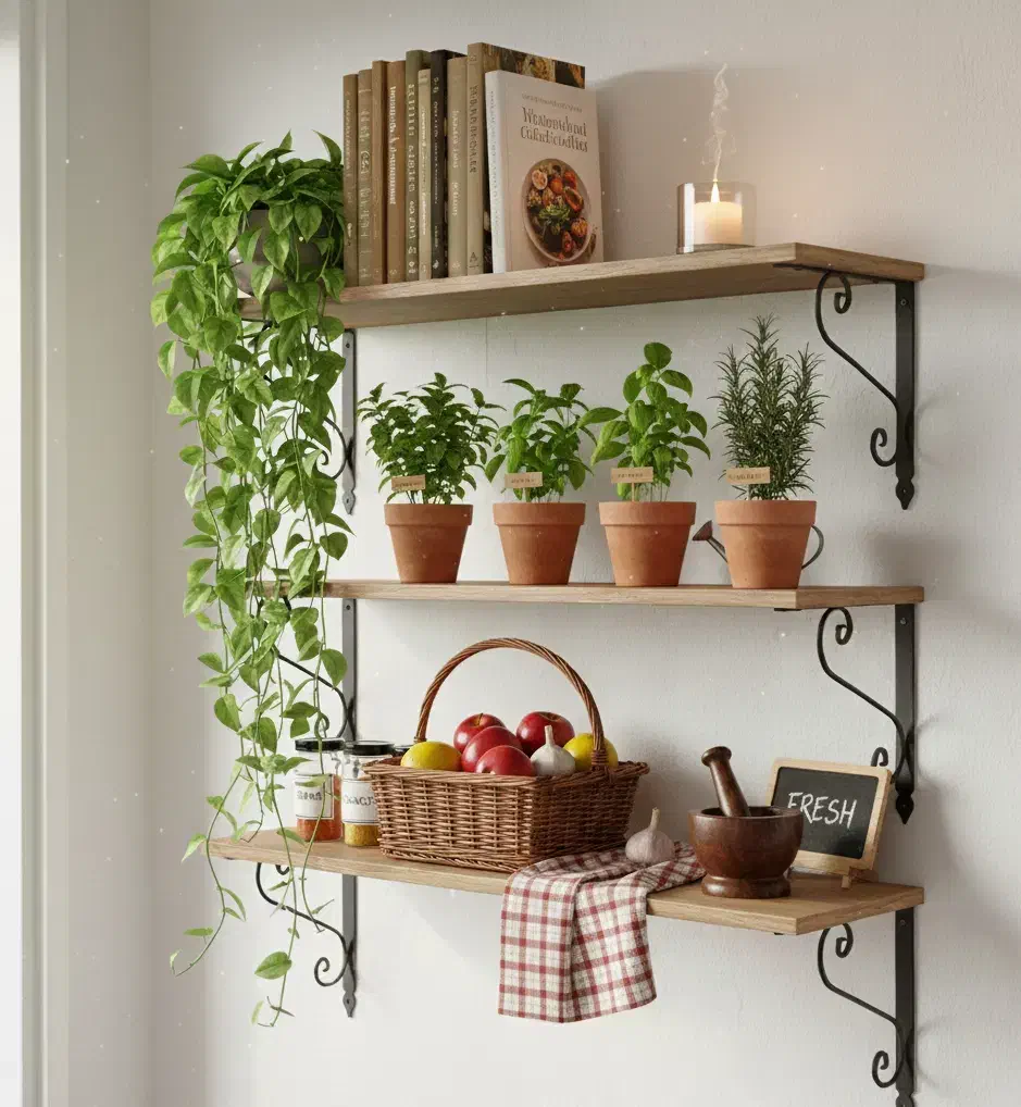 ۳ عدد شلف چوبی|کتابخانه، شلف، قفسه‌های دیواری|کوهدشت, |دیوار