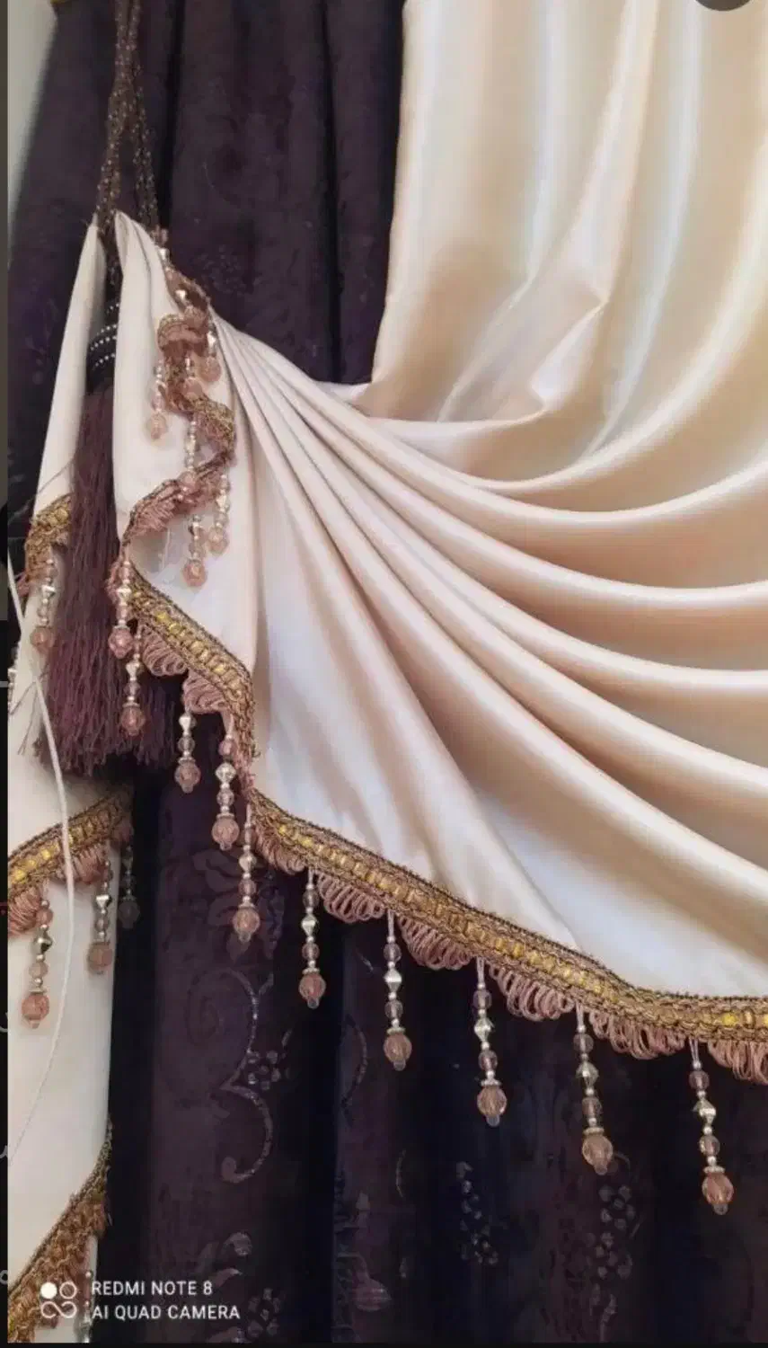 کناره پرده جفت به همراه گوشواره هاش|پرده، رانر، رومیزی|نجف‌آباد, سعدی|دیوار