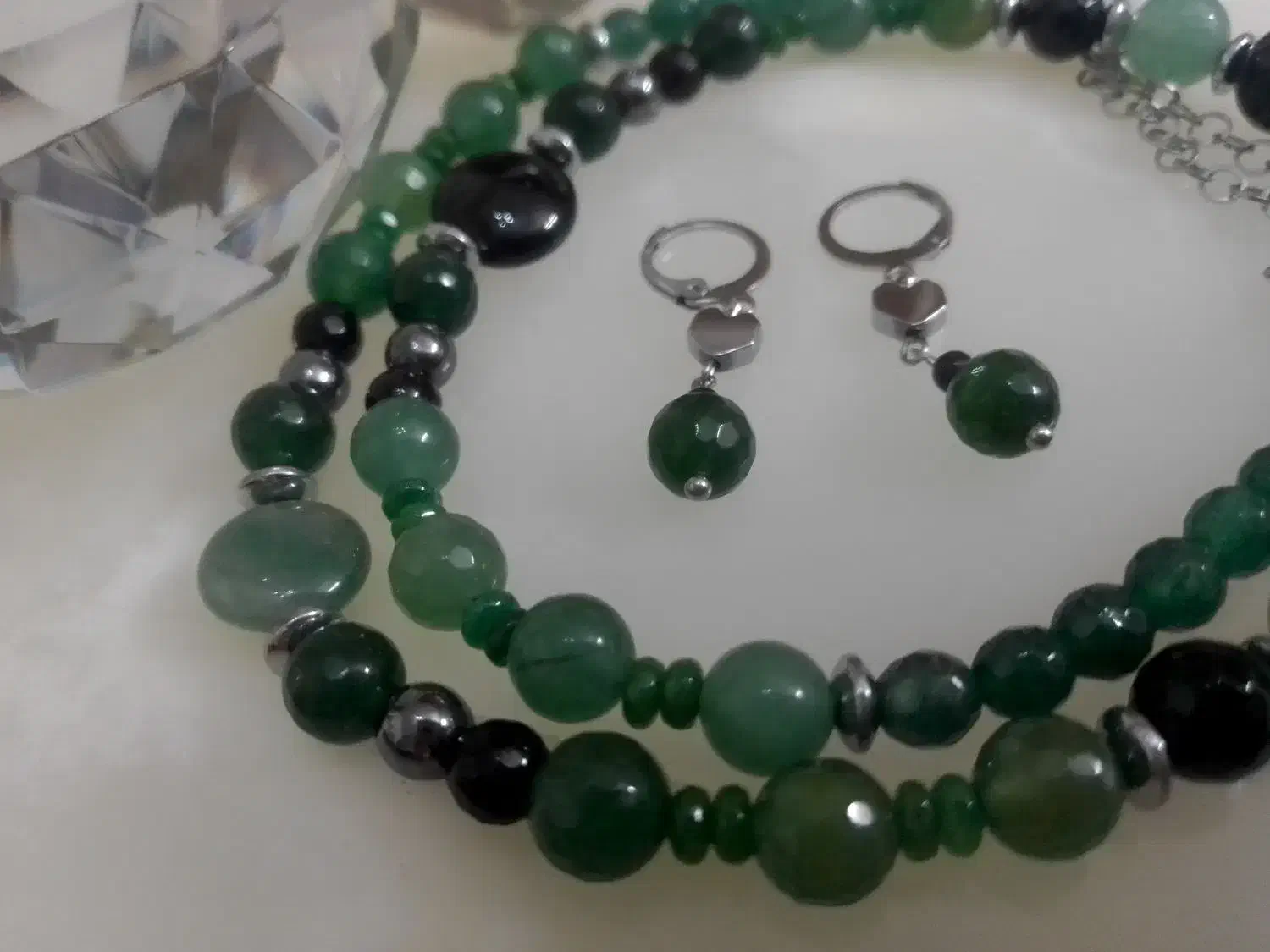 گردنبندسنگ عقیق سبز و مشکی و اونتورین|جواهرات|تهران, حکیمیه|دیوار