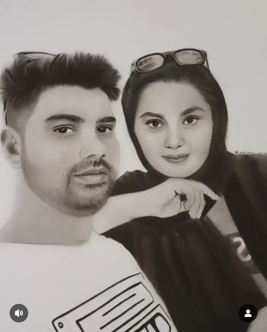 طراحی چهره سیاه قلم|تابلو، نقاشی، عکس|قم, شهدا|دیوار