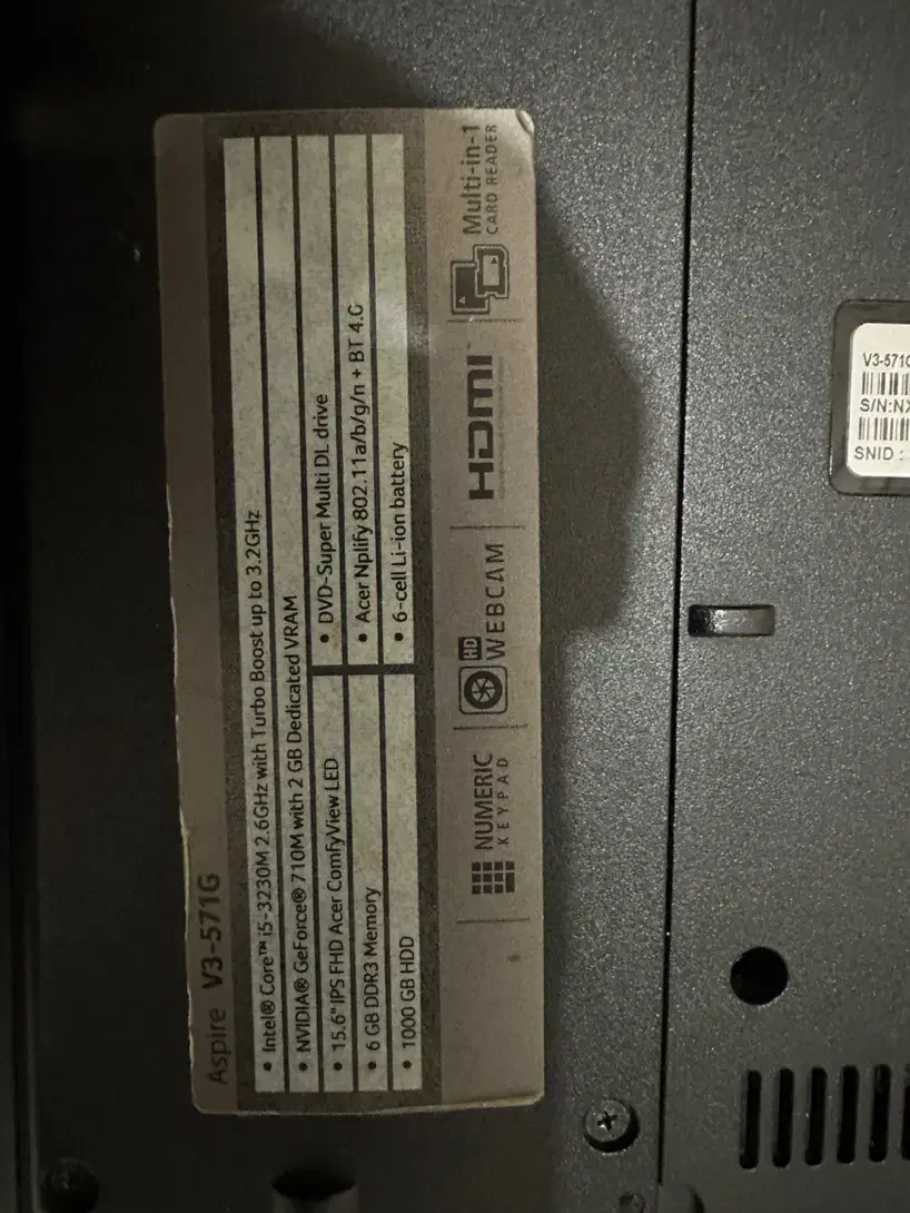 لپتاپ acar v3-571G|رایانه همراه|تهران, صد دستگاه|دیوار