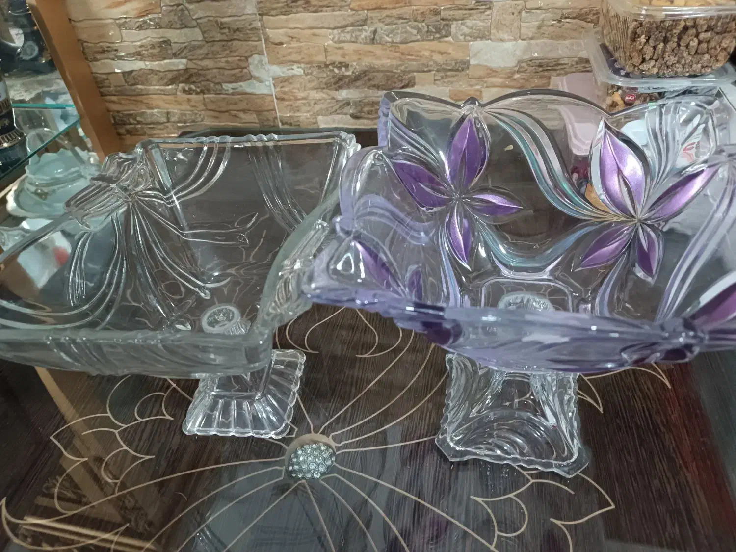 ظرف میوه و لیوان کریستال|ظروف سرو و پذیرایی|بیرجند, |دیوار