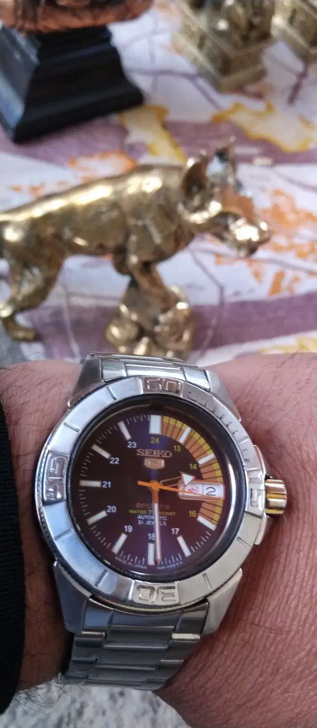 ساعت مچی آنتیک اتوماتیک سیکو 5 صفحه پرچمی پشت ای|ساعت|سرشیو, |دیوار