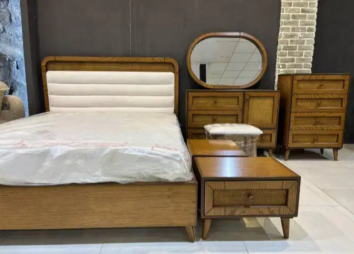 سرویس خواب مدل حصیری ترند//آقای چوبی|تخت و سرویس خواب|خمینی‌شهر, |دیوار