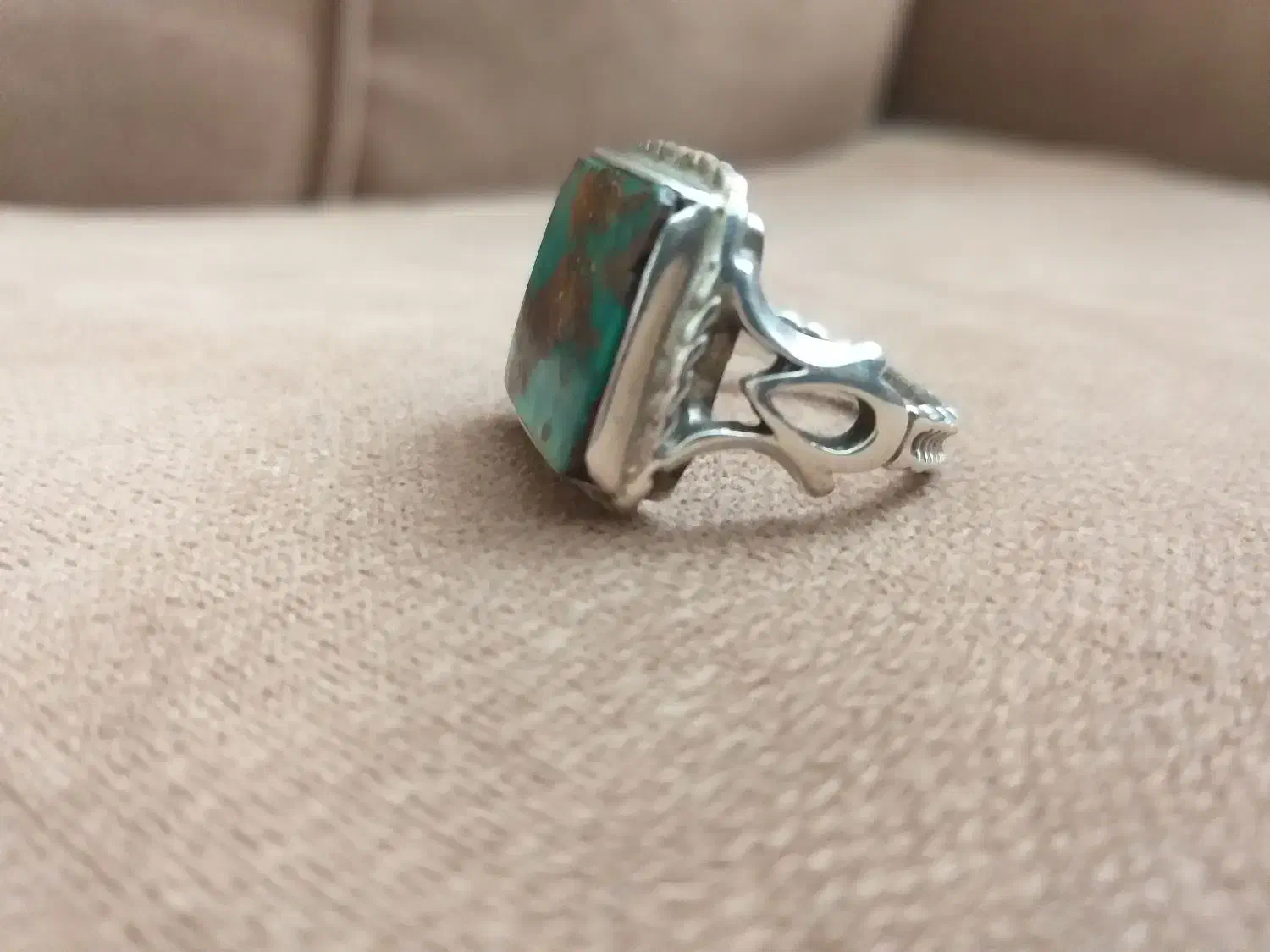 انگشتر نقره عیار بالا فیروزه نیشابوری|جواهرات|شوشتر, |دیوار