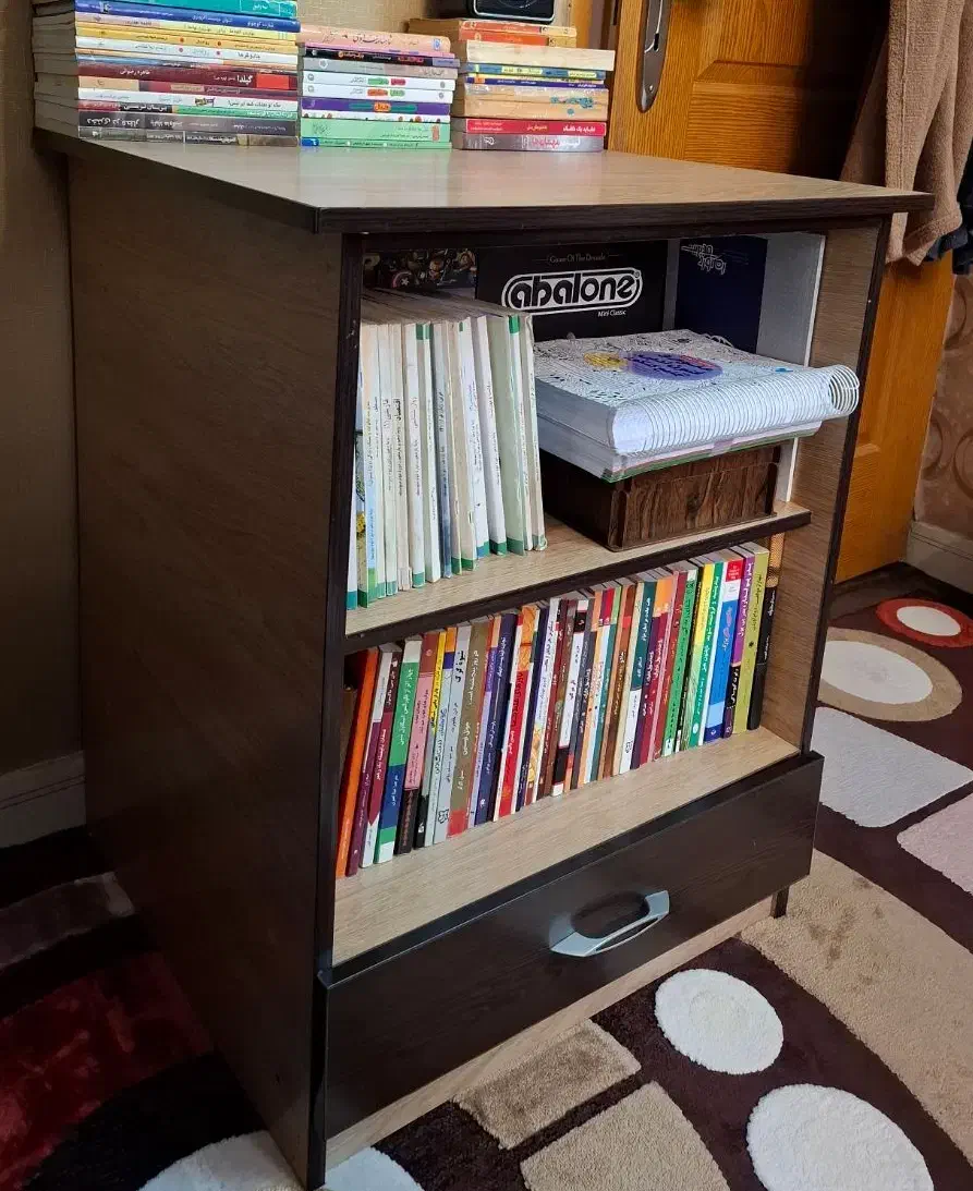 قفسه کتاب دو طبقه کشو دار|کتابخانه، شلف، قفسه‌های دیواری|مشهد, سید رضی|دیوار