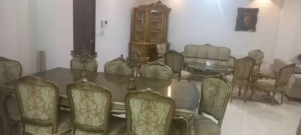 مبل استیل ۸ نفره  و میز ناهار خوری با بوفه|مبلمان خانگی و میز عسلی|رشت, پستک|دیوار