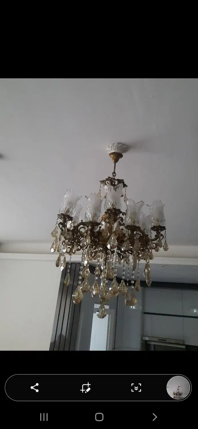 لوستر ۱۲ شعله به همراه دیوار کوب|لوستر و چراغ آویز|اسلامشهر, شهرک واوان|دیوار