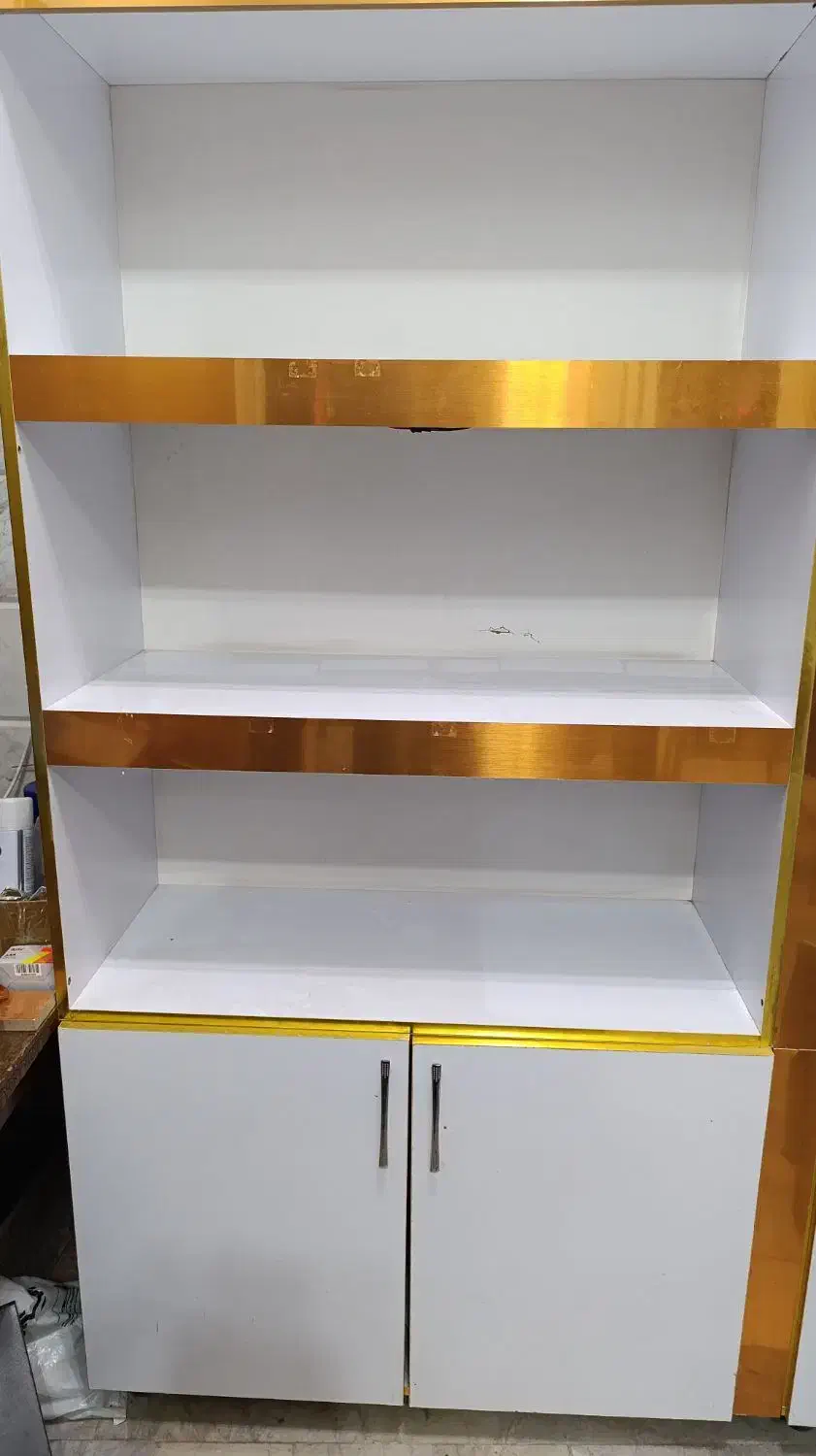 دو‌ قفسه با نور LED|کتابخانه، شلف، قفسه‌های دیواری|گناباد, |دیوار