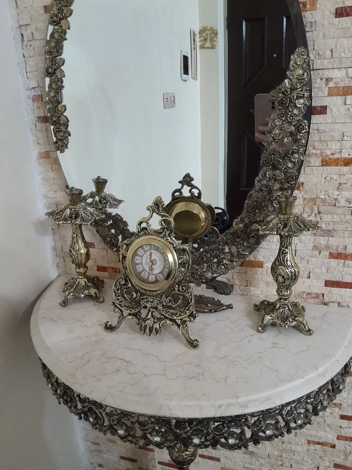 آینه کنسول برنز|بوفه، ویترین، کنسول|قدس, شهرقدس|دیوار