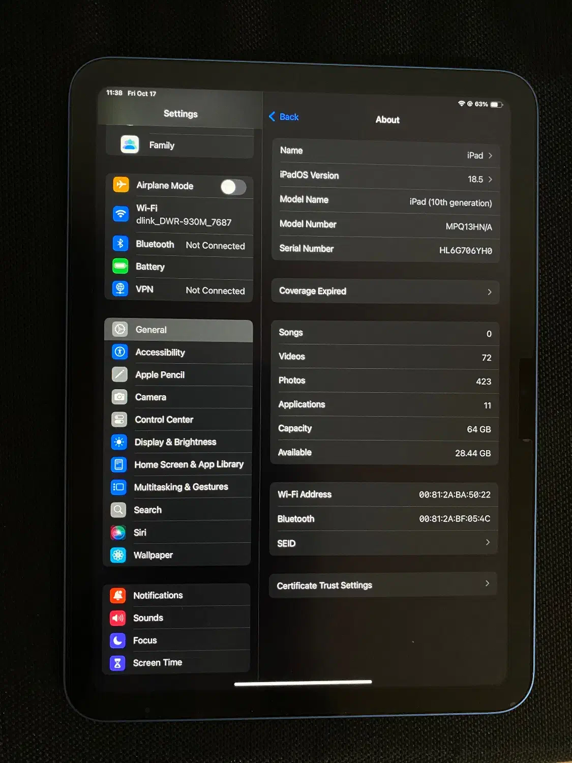 Ipad 10 ایپد|تبلت|دزفول, |دیوار