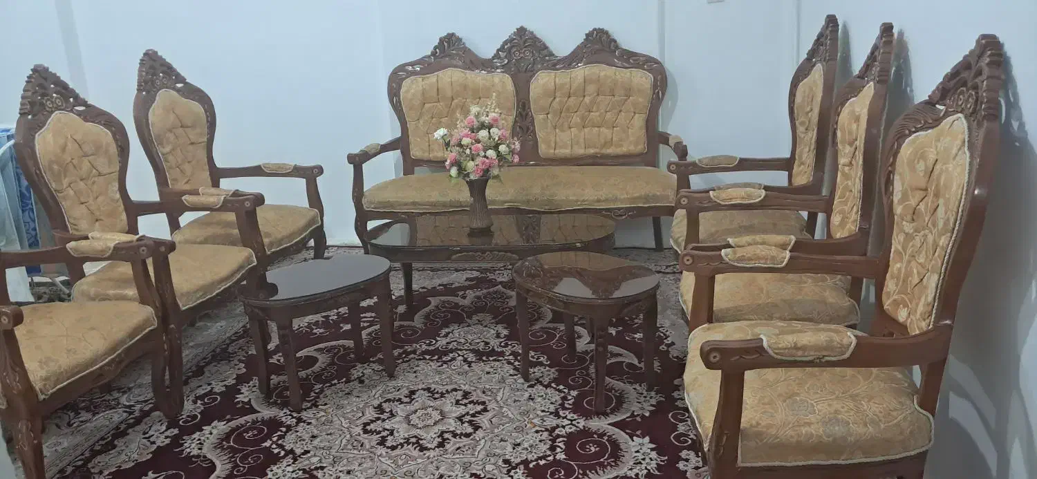 مبل سلطنتی ۹ نفره قیمت مناسب|مبلمان خانگی و میز عسلی|بهار, |دیوار