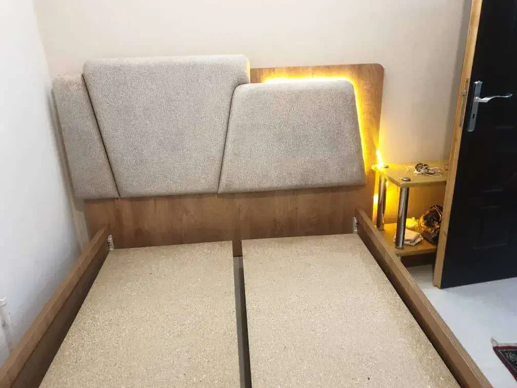تختخواب چوبی 2 نفره ابعاد 160*200|تخت و سرویس خواب|کاشان, کوچه باسکول|دیوار