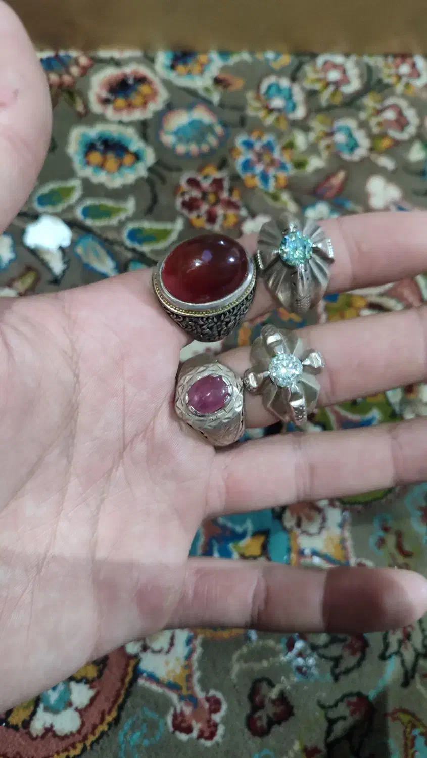 ۴تا انگشتر های نقره دستساز همگی یکجا فقط گرمی ۱۷۰|جواهرات|تهران, آرژانتین|دیوار