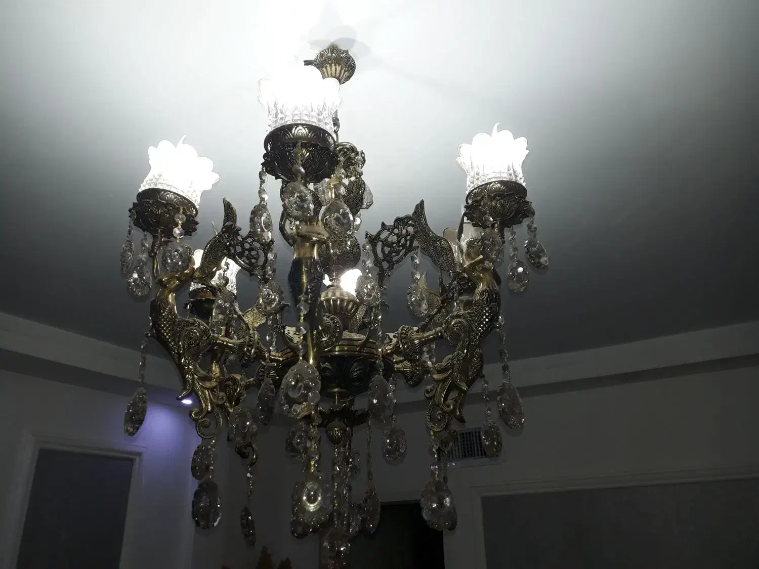 لوسترفرشته تمام برونزسنگین|لوستر و چراغ آویز|پردیس, فاز ۶|دیوار