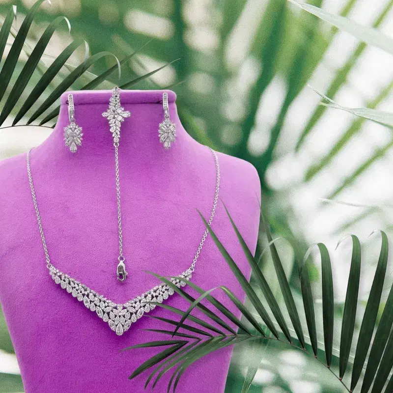 نیم ست نقره زنانه برلیان کد 093 قیمت 9397500 تومان|جواهرات|شیراز, گلستان|دیوار