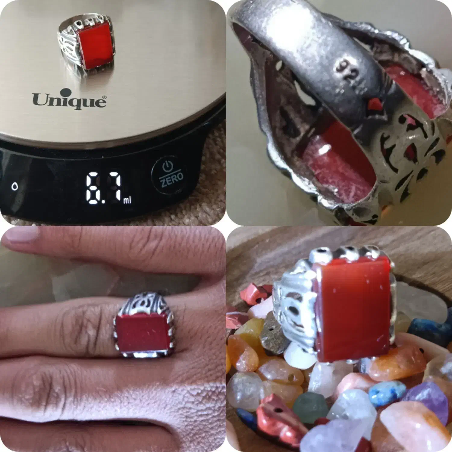 انگشتر عقیق و سیترین و شرف الشمس|جواهرات|قم, صفاشهر|دیوار