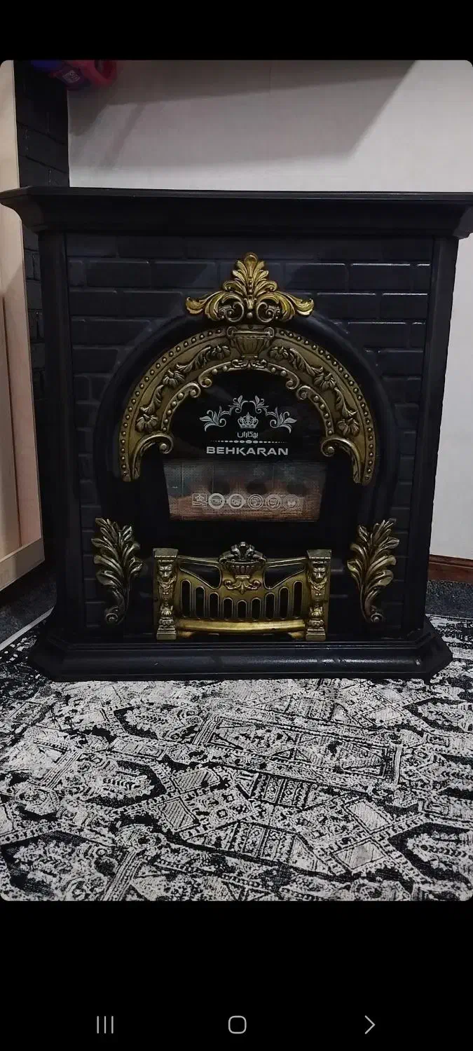 بخاری طرح شومینه|بخاری، هیتر، شومینه|بهارستان, |دیوار