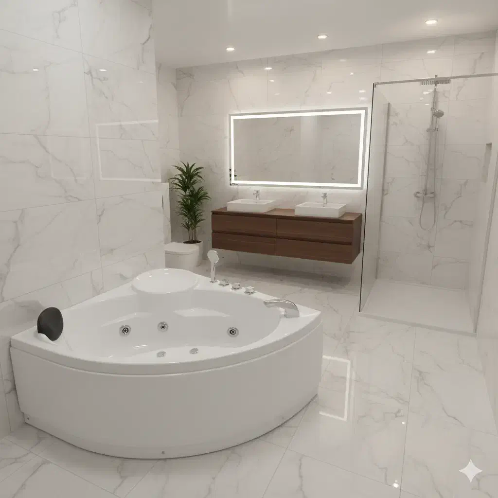 وان جکوزی حمام گوشه 140*140|لوازم حمام|مشکین‌دشت, |دیوار