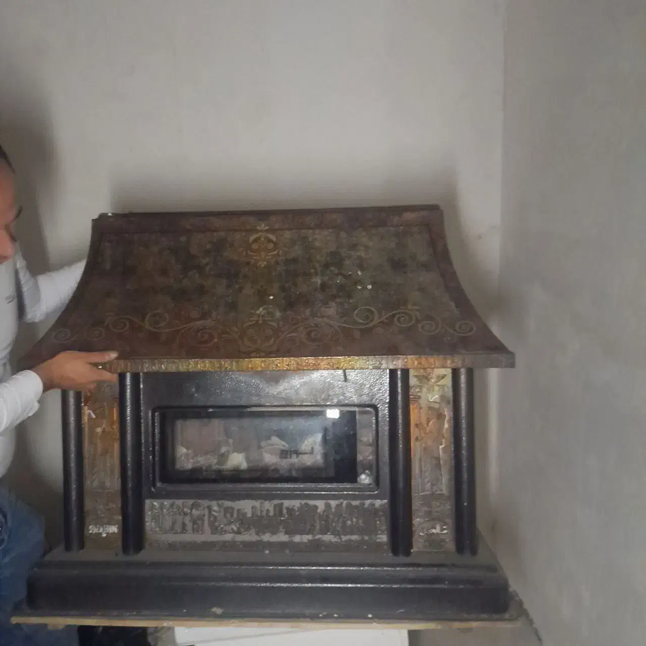 بخاری طرح شومینه|بخاری، هیتر، شومینه|تبریز, |دیوار