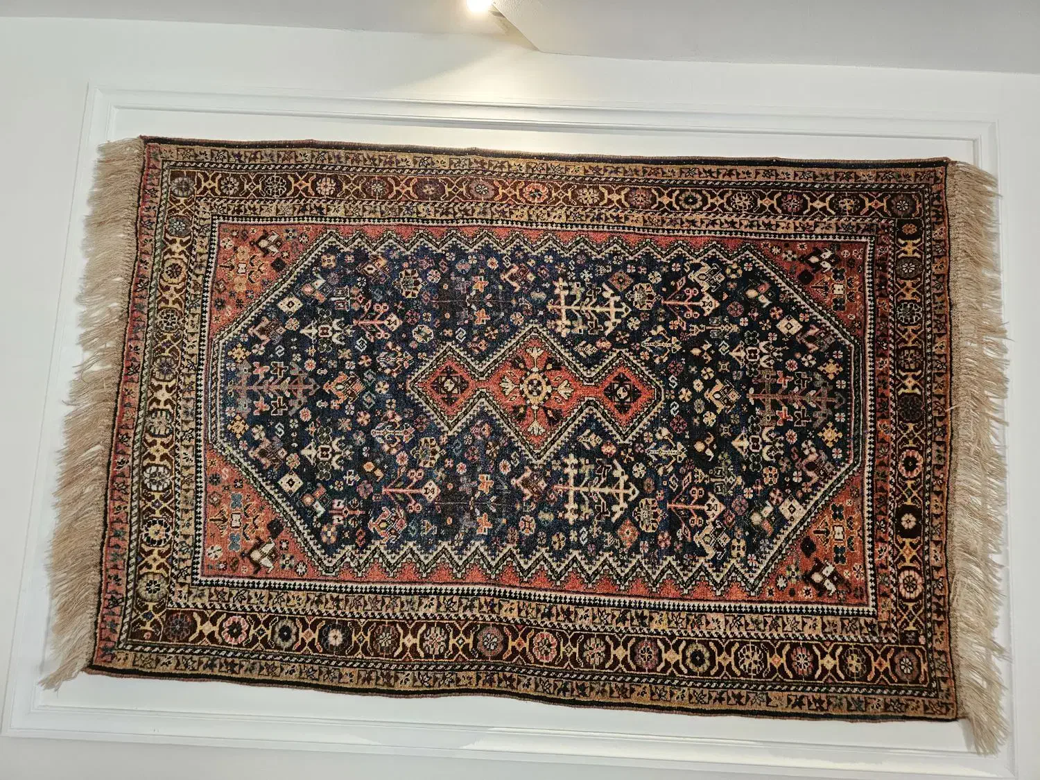 فرش آنتیک و عتیقه قاجاری نقشه ذهنی طرح بولوردی|فرش|شیراز, هفت تنان|دیوار