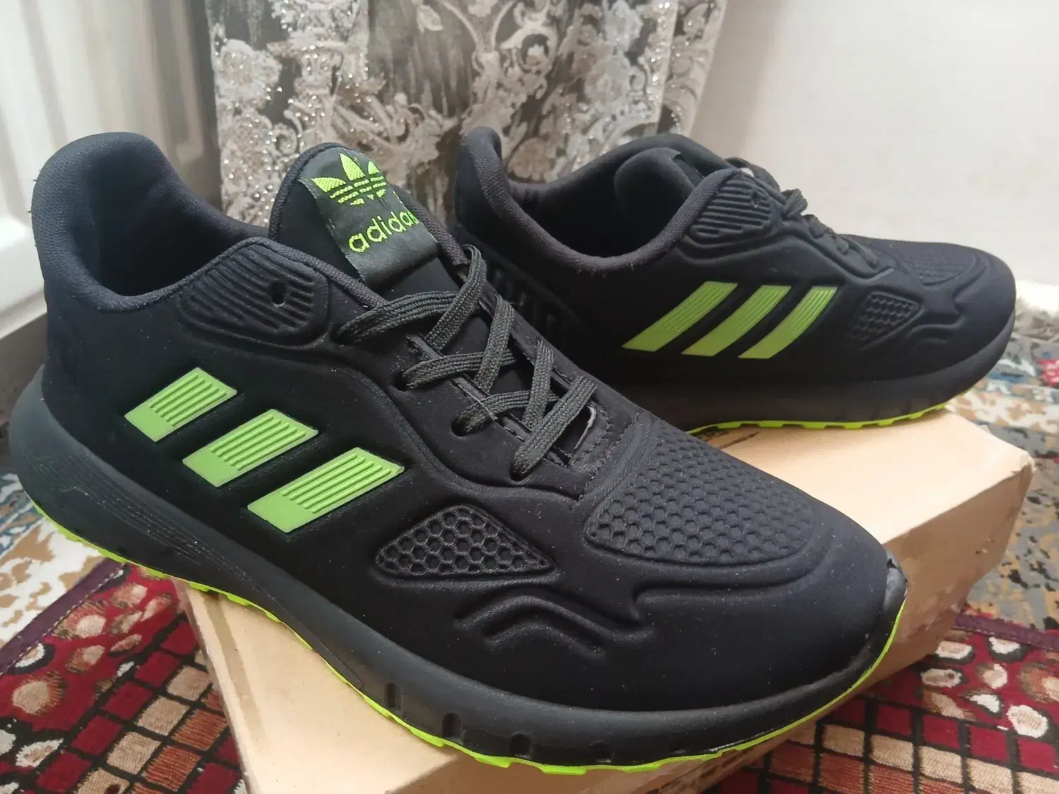 کفش ادیداس مشکی سبز|کیف، کفش، کمربند|گلبهار, شهر جدید گلبهار|دیوار