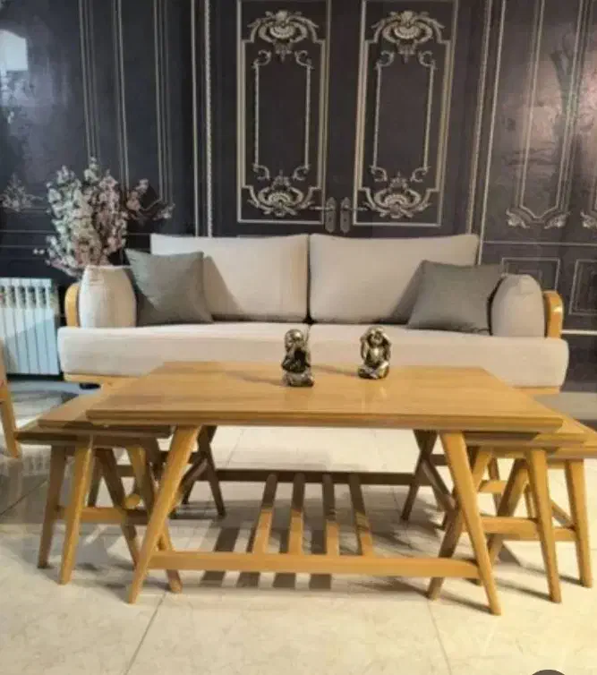 جلومبلی/جلو مبلی پنج تیکه/میز عسلی چوب پنج تیکه|مبلمان خانگی و میز عسلی|تهران, نعمت‌آباد|دیوار