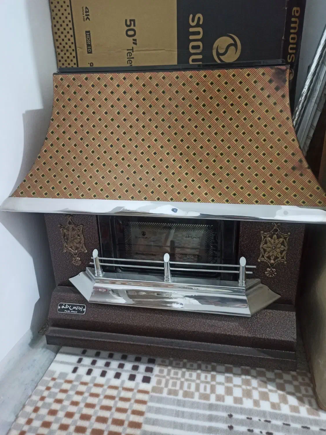 بخاری طرح شومینه|بخاری، هیتر، شومینه|گلبهار, شهر جدید گلبهار|دیوار