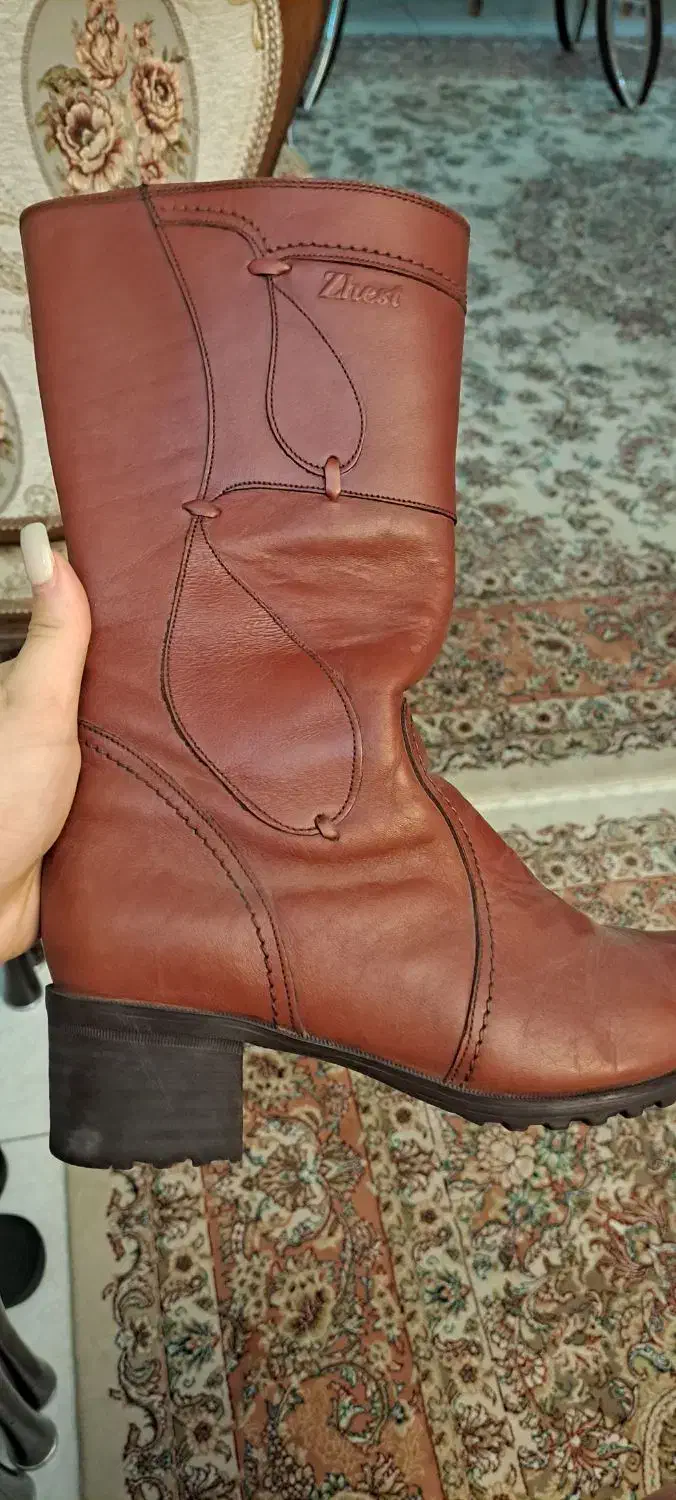 بوت چرم  همراه با کیف چرم اصل|کیف، کفش، کمربند|کرج, شهرک ولیعصر|دیوار