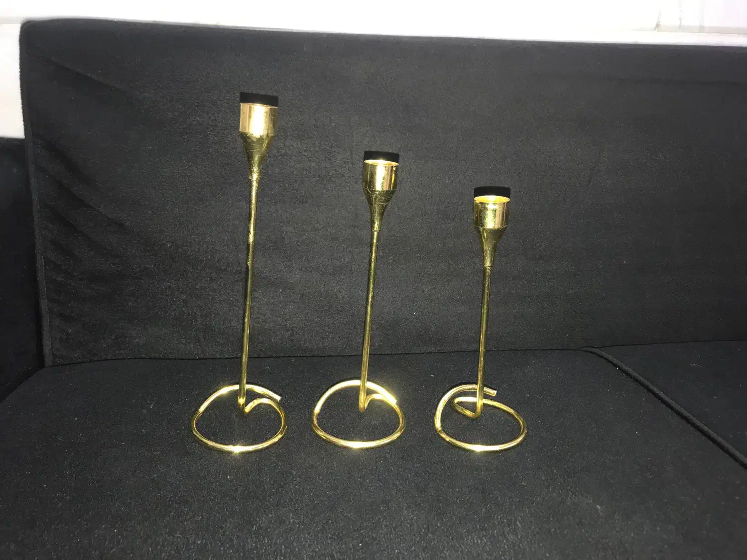 ست سه تایی جاشمعی و گلدان طلایی|صنایع دستی و سایر لوازم تزئینی|قم, آزادگان|دیوار