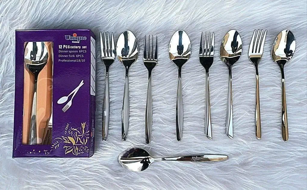 قاشق و چنگال 12 پارچه یونیک سه طرح|ظروف سرو و پذیرایی|نسیمشهر, |دیوار