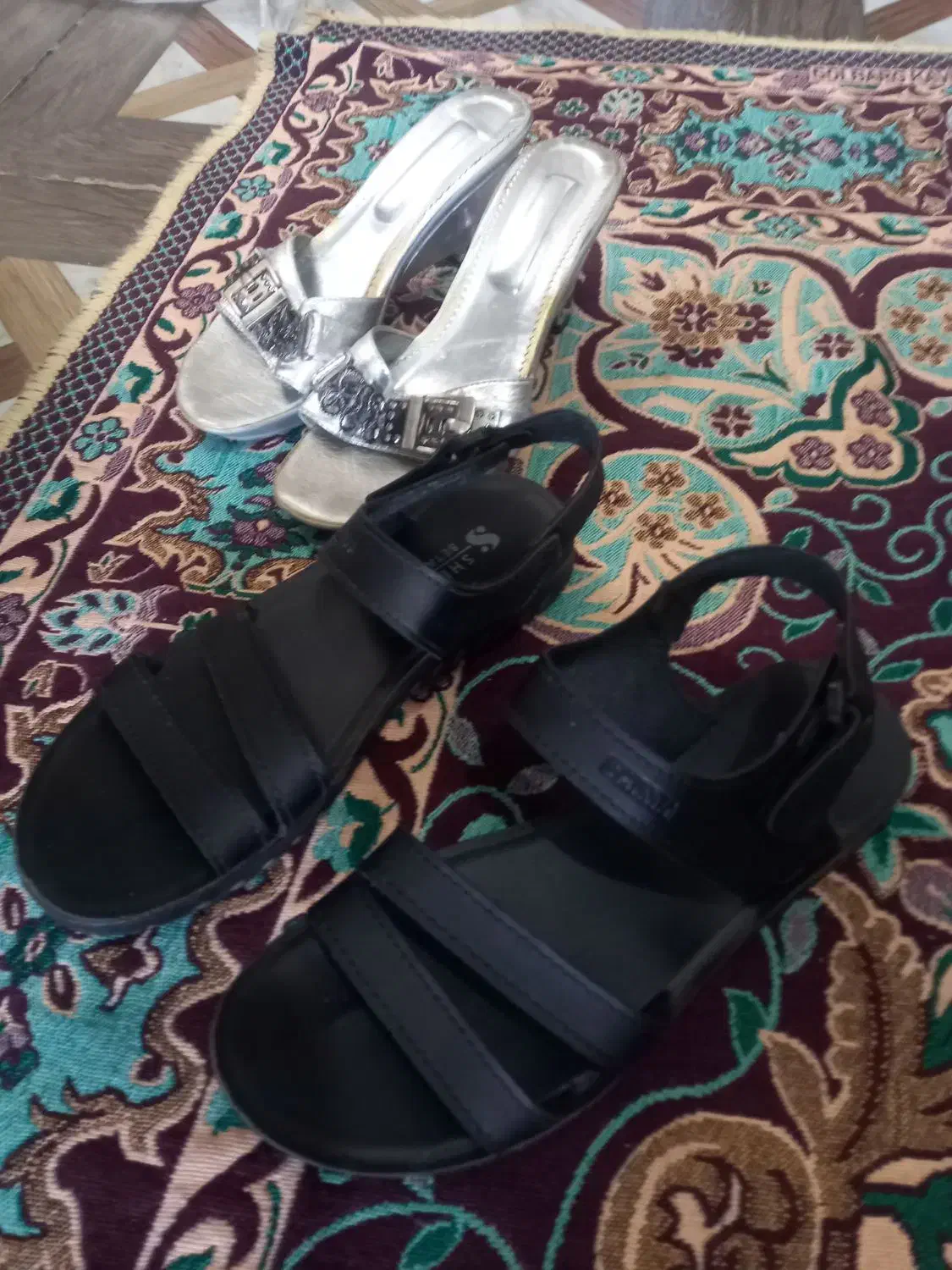 دمپایی زنانه ۱عدد صندل مشکی اعداد مجلسی رنگ طوسی|کیف، کفش، کمربند|کرمان, |دیوار