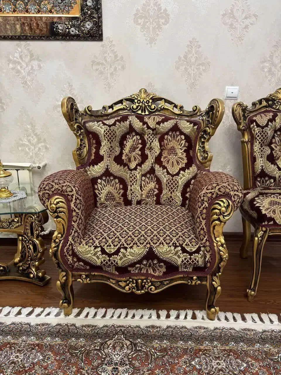 مبلمان ۹ نفره با میز ناهارخوری خوری ۶ نفره چوب راش|مبلمان خانگی و میز عسلی|فشم, |دیوار