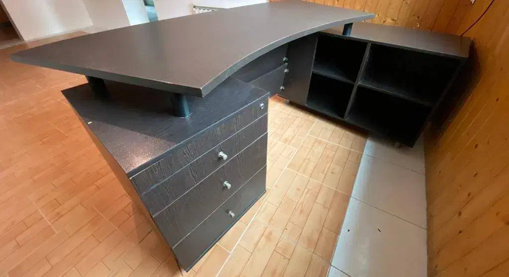 فروش میز مدیریت ام دی اف خارجی صفحه دوبل|مبلمان اداری|نور, |دیوار