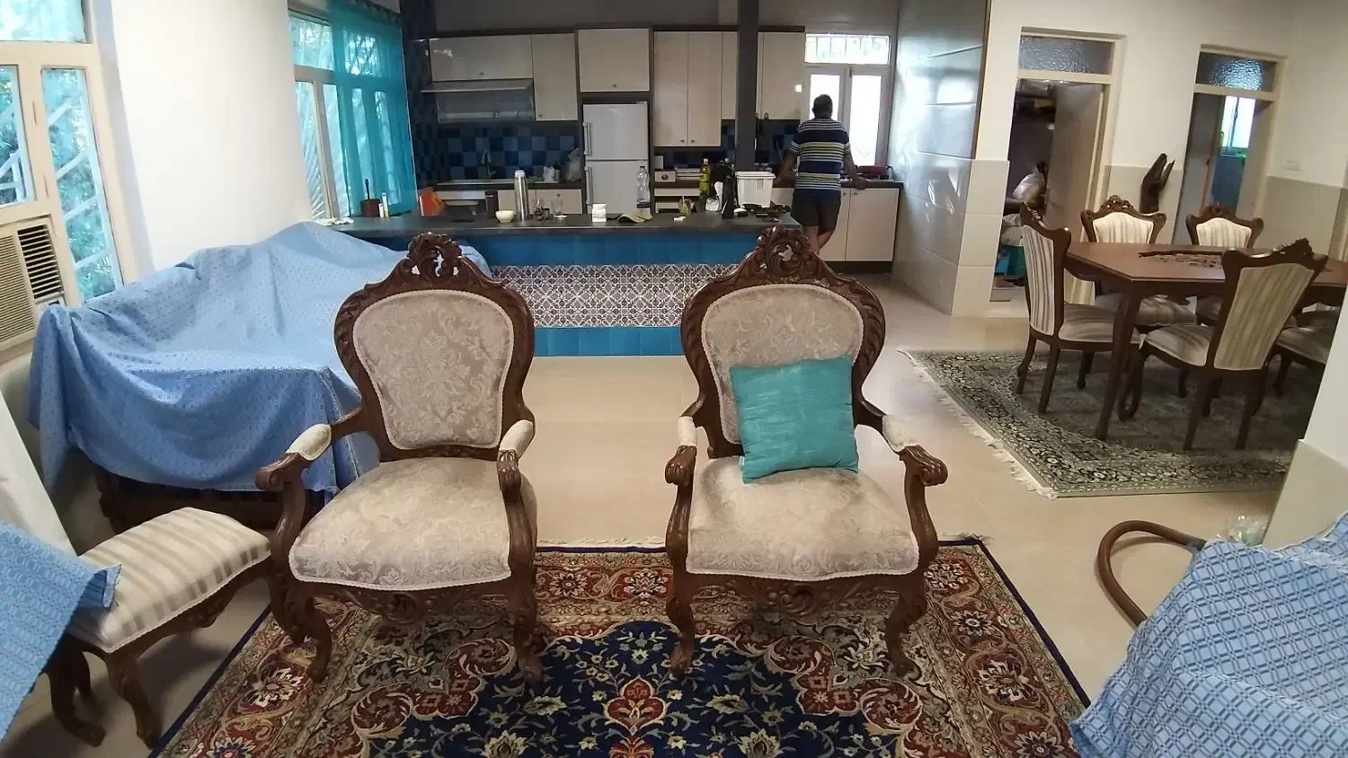 مبلمان استیل با ناهار خوری ۶ نفره|مبلمان خانگی و میز عسلی|لولمان, |دیوار