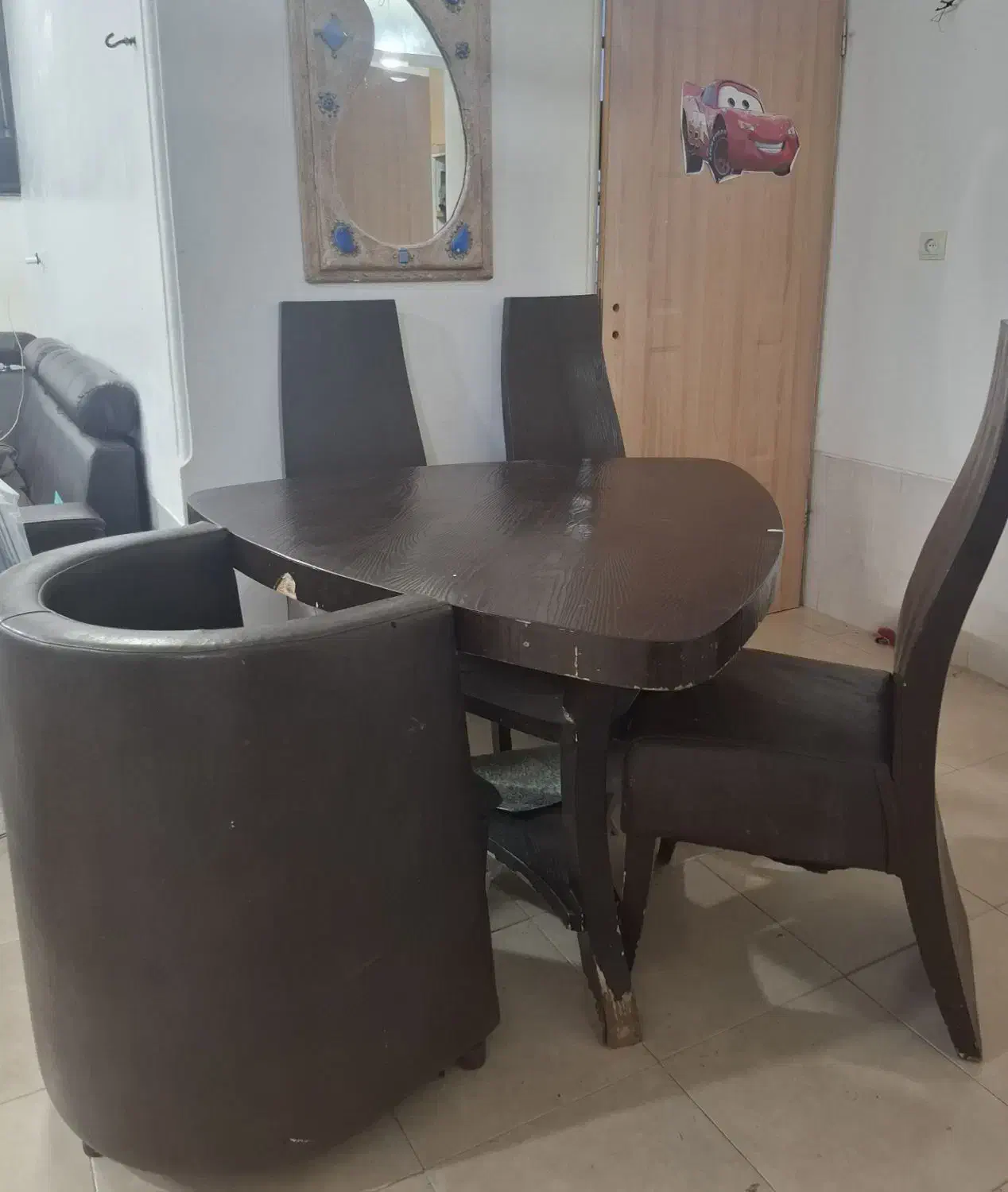 میزنهار خوری 4نفره|میز و صندلی غذاخوری|فسا, |دیوار