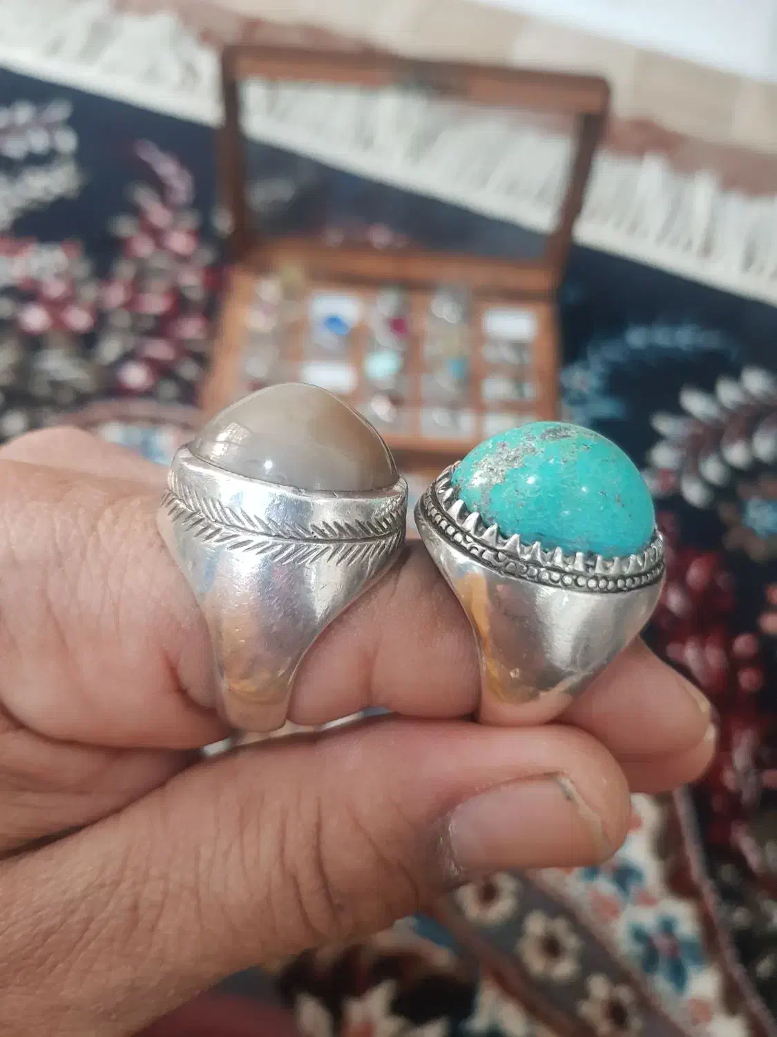 انگشترای جواهراتی دستساز نقره عیاربالا|جواهرات|آبادان, |دیوار