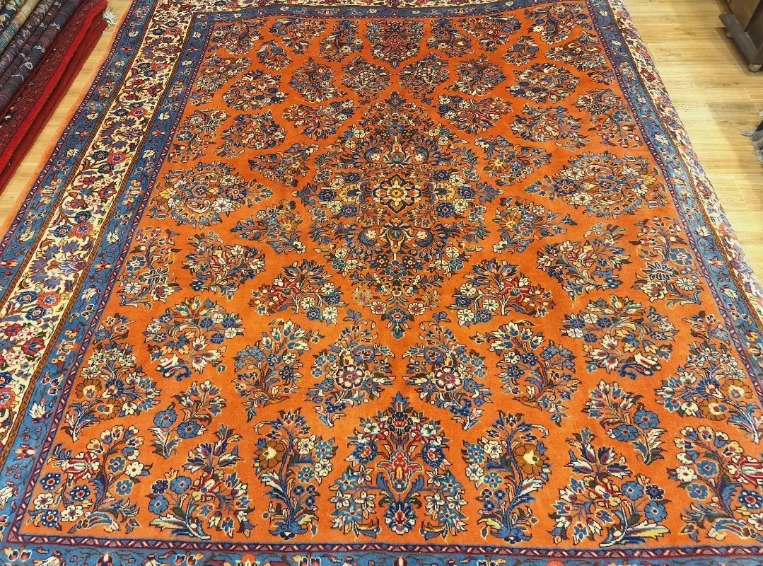 قالی مربع دستباف گل امریکایی|فرش|تهران, اکباتان|دیوار