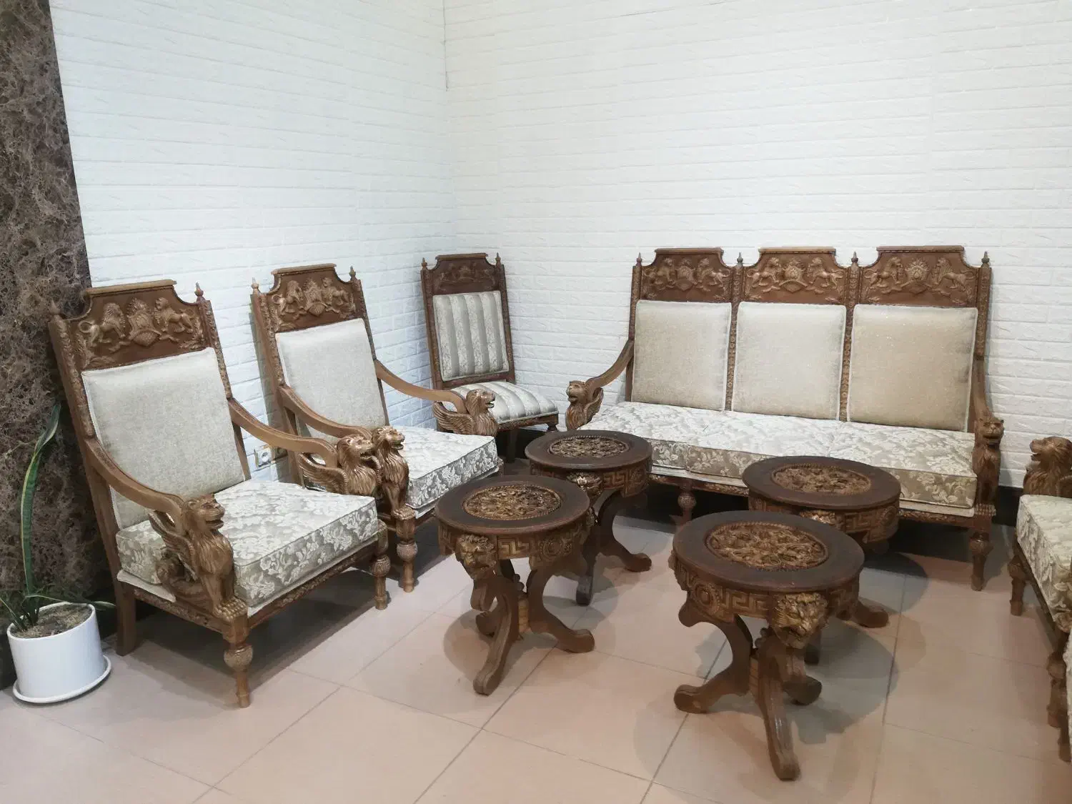 مبل استیل مدل سلطنتی 9نفره|مبلمان خانگی و میز عسلی|بستان آباد, |دیوار