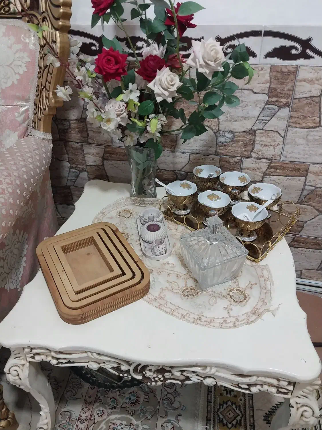 مبل سلطنتی 7نفره|مبلمان خانگی و میز عسلی|پیشوا, |دیوار