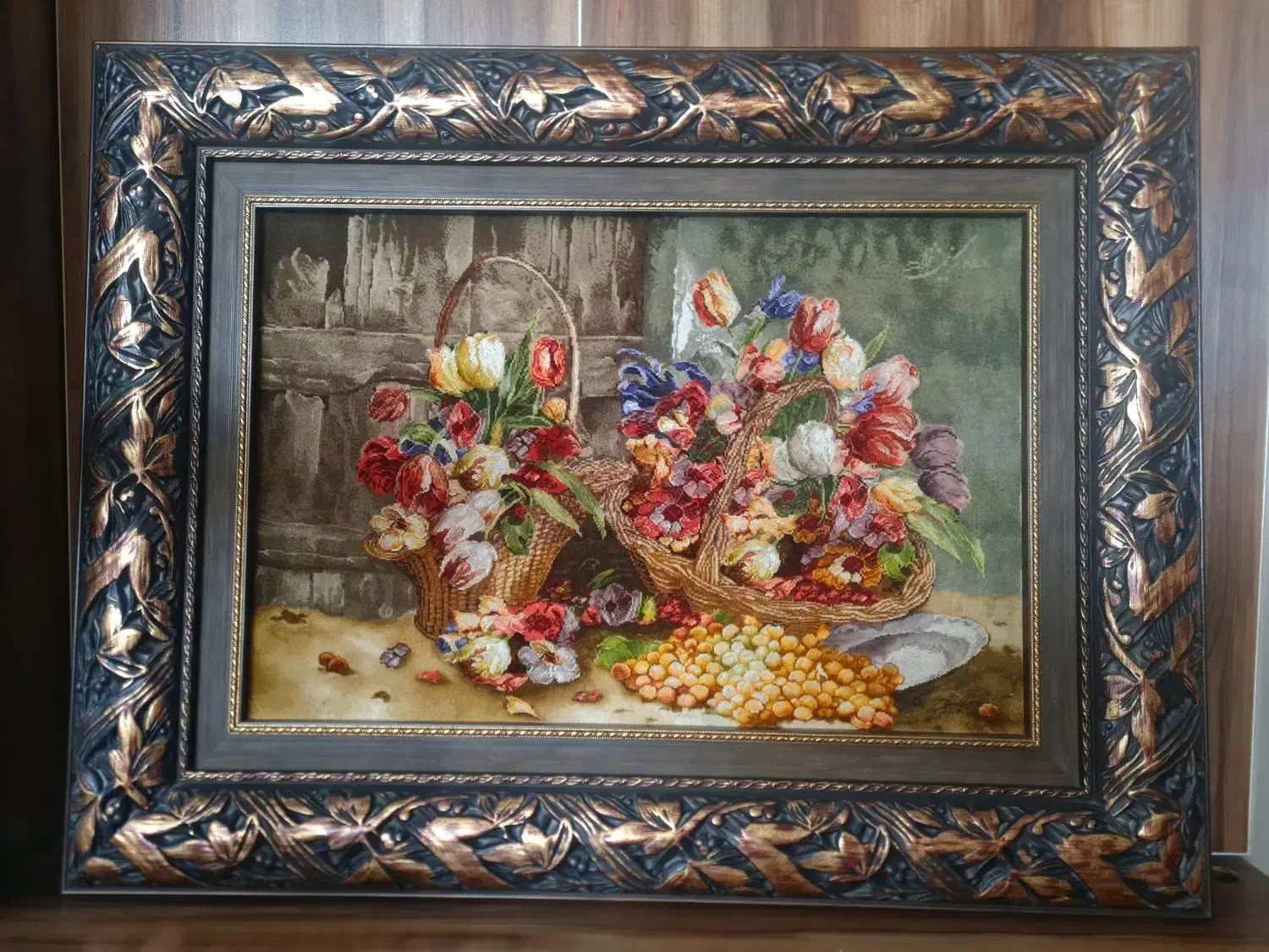 تابلو فرش دست بافت تبریز کار استاد کریمی نژاد|تابلو فرش|اصفهان, بهارستان|دیوار