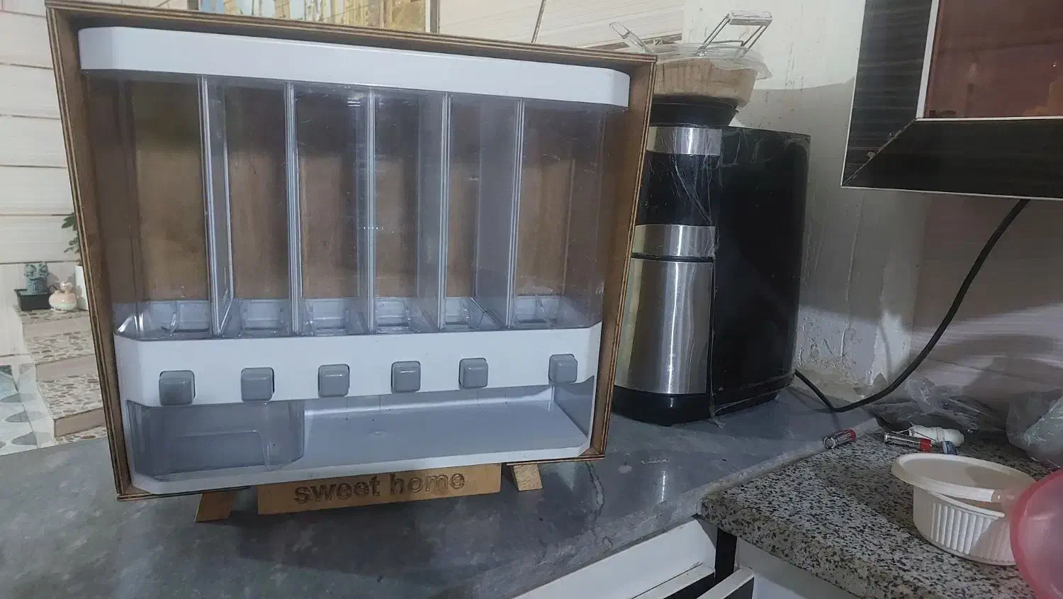 جا حبوباتی بانکه با استند چوبی|ظروف نگهدارنده، پلاستیکی، یک‌بارمصرف|یاسوج, |دیوار