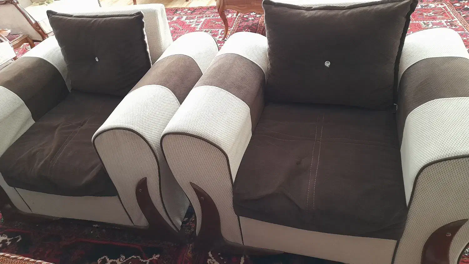 مبل ۸ نفره چهارچوب آهنی ۳+۳+۱+۱|مبلمان خانگی و میز عسلی|اهر, |دیوار