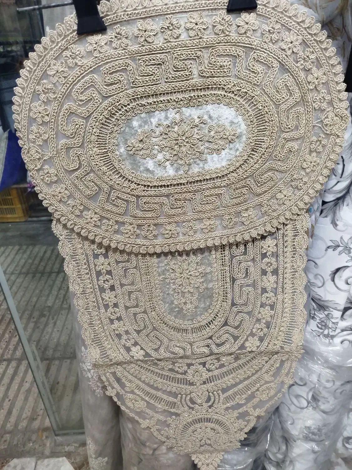 رومیزی دانتل  ۴تیکه ترک|پرده، رانر، رومیزی|باقرشهر, |دیوار