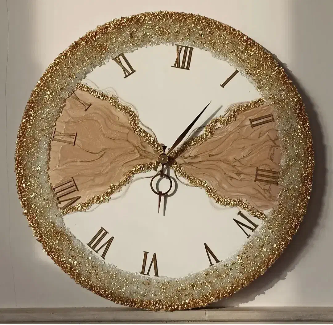 ساعت دیواری لوکس رزینی دست‌ساز و ترند|ساعت دیواری و تزئینی|قم, نیروگاه|دیوار