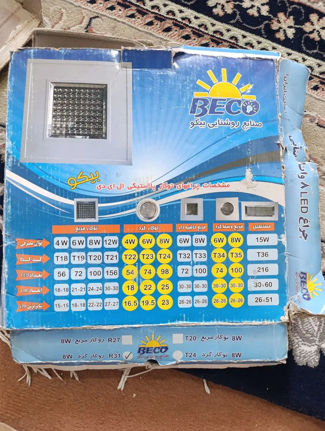 دو عدد چراغ ال ای دی|لامپ و چراغ|شیراز, کوشک میدان|دیوار