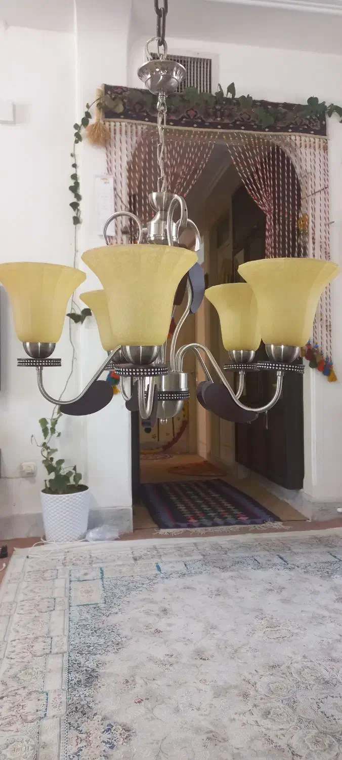 لوستر پنج شعله|لوستر و چراغ آویز|کرمانشاه, |دیوار