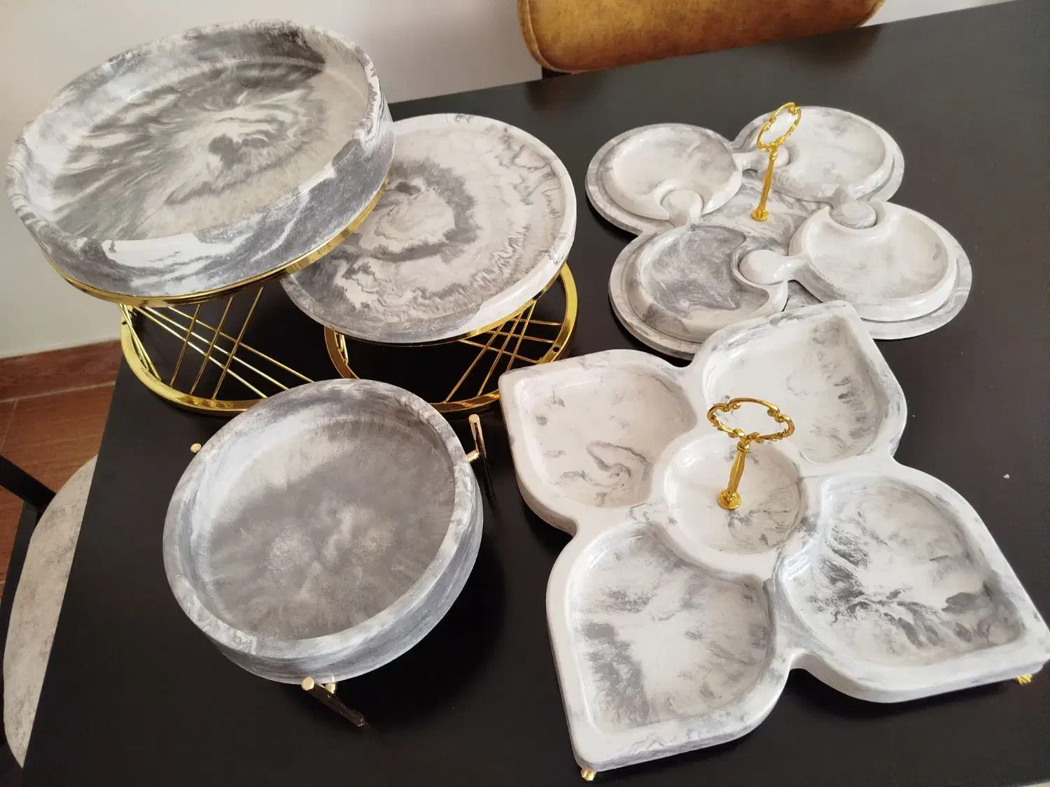 ظروف پذیرایی سنگ مصنوعی|ظروف سرو و پذیرایی|آباده, |دیوار