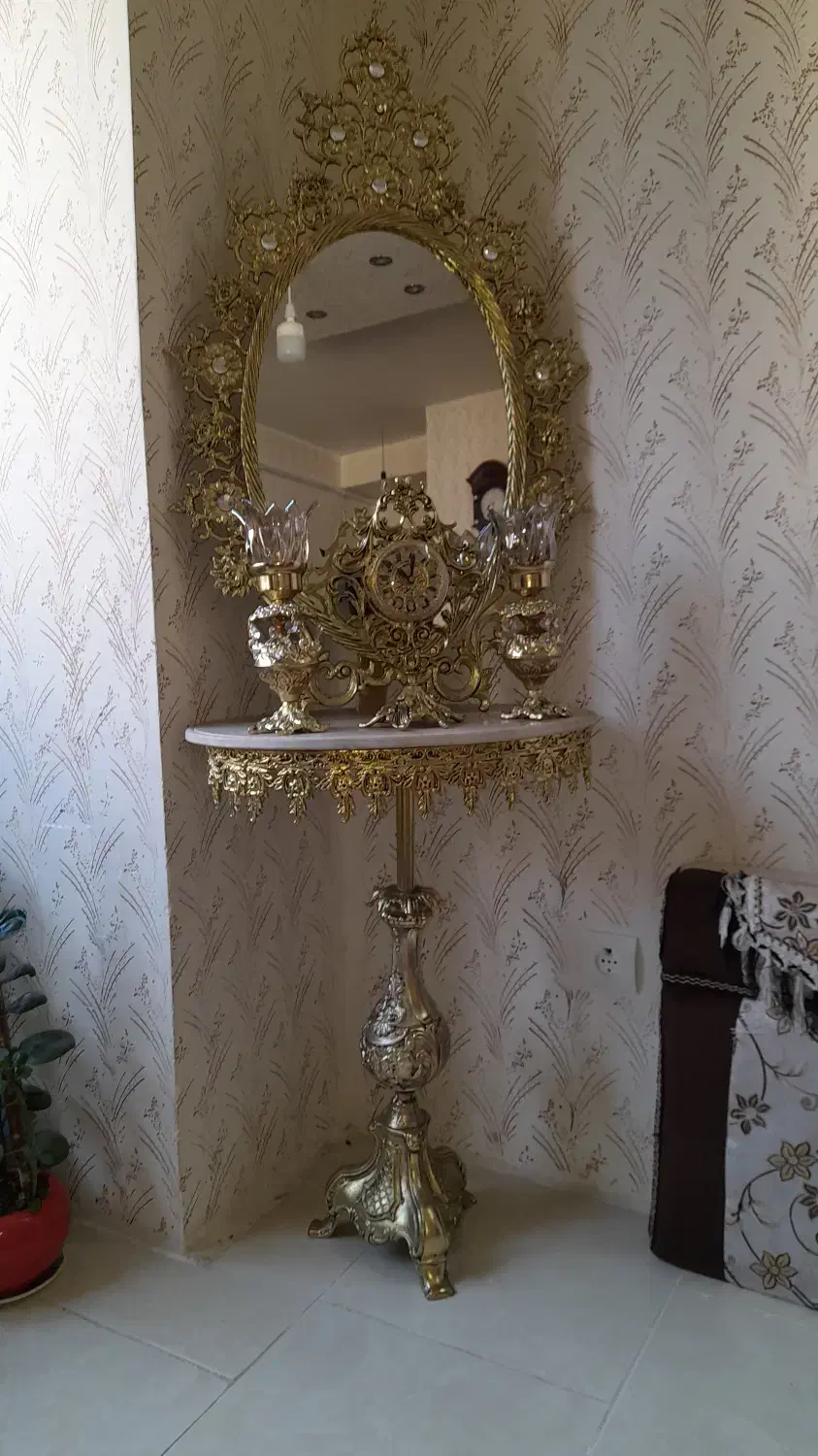 اینه وشمدان،ساعت ،برنز|بوفه، ویترین، کنسول|محمدیه-قزوین, |دیوار