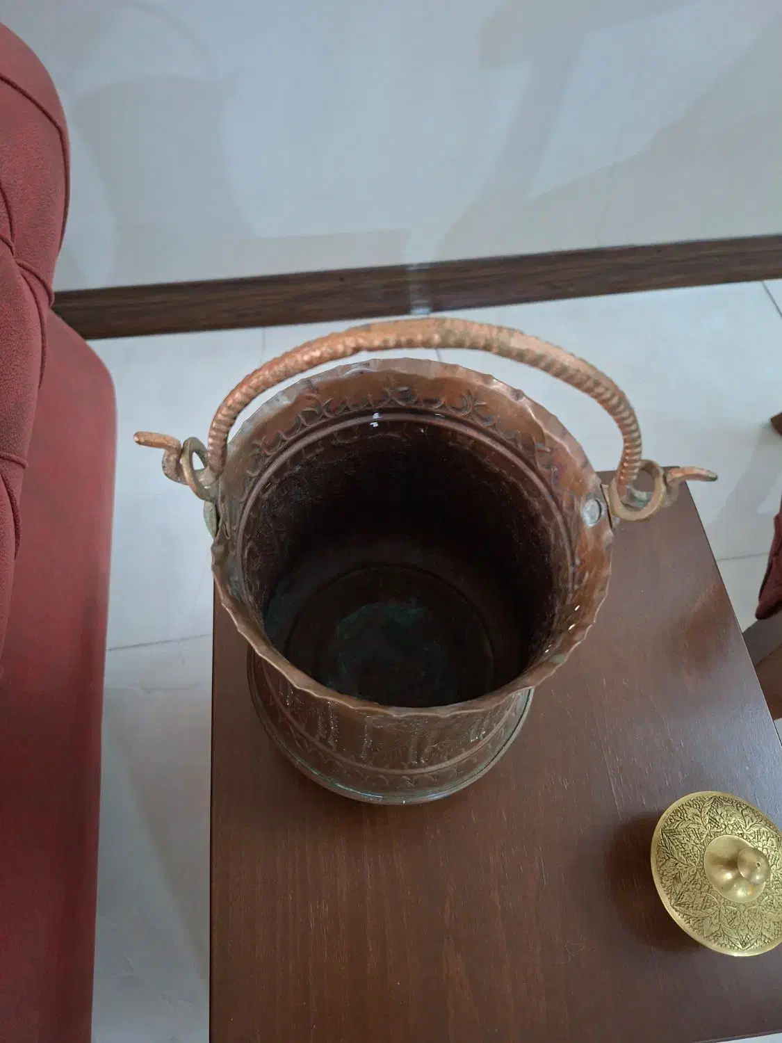 سطل مسی قدیمی|کلکسیون اشیاء عتیقه|اندیشه, شهرک کوثر|دیوار